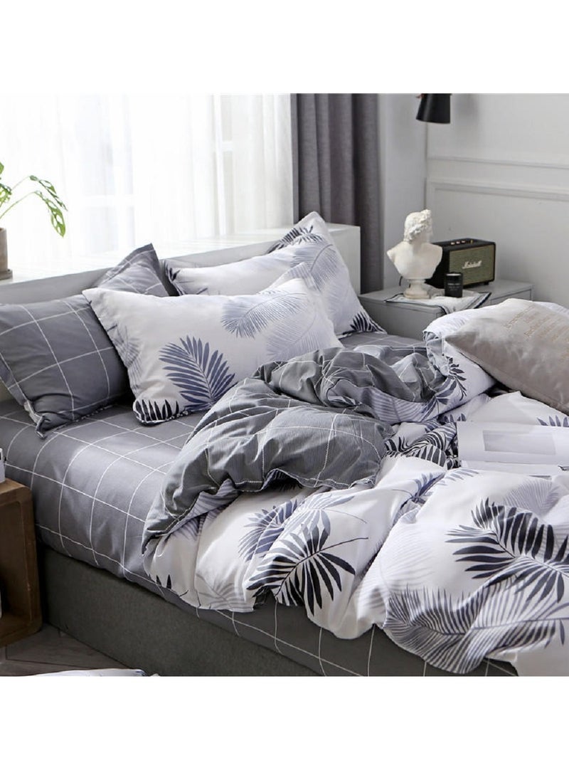 Sharpdo - 4-Piece Bedding Set Sheet set Comforter Set Luxurious Cotton and Soft Microfiber with 1 Duvet/Quilt Cover And 1 Flat sheet And 2 Pillowcases King 2.2m bed (220*240cm) - Image 1