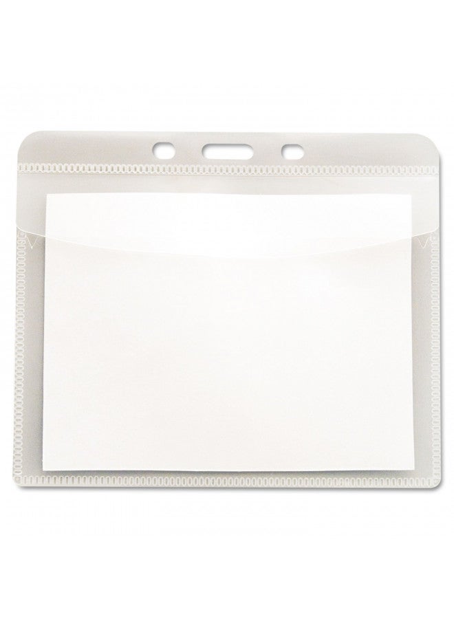 ADVANTUS PVC-Free Badge Holders, Horizontal, 4 x 3" Insert Size, Pack of 50 Holders (75603) - Image 2