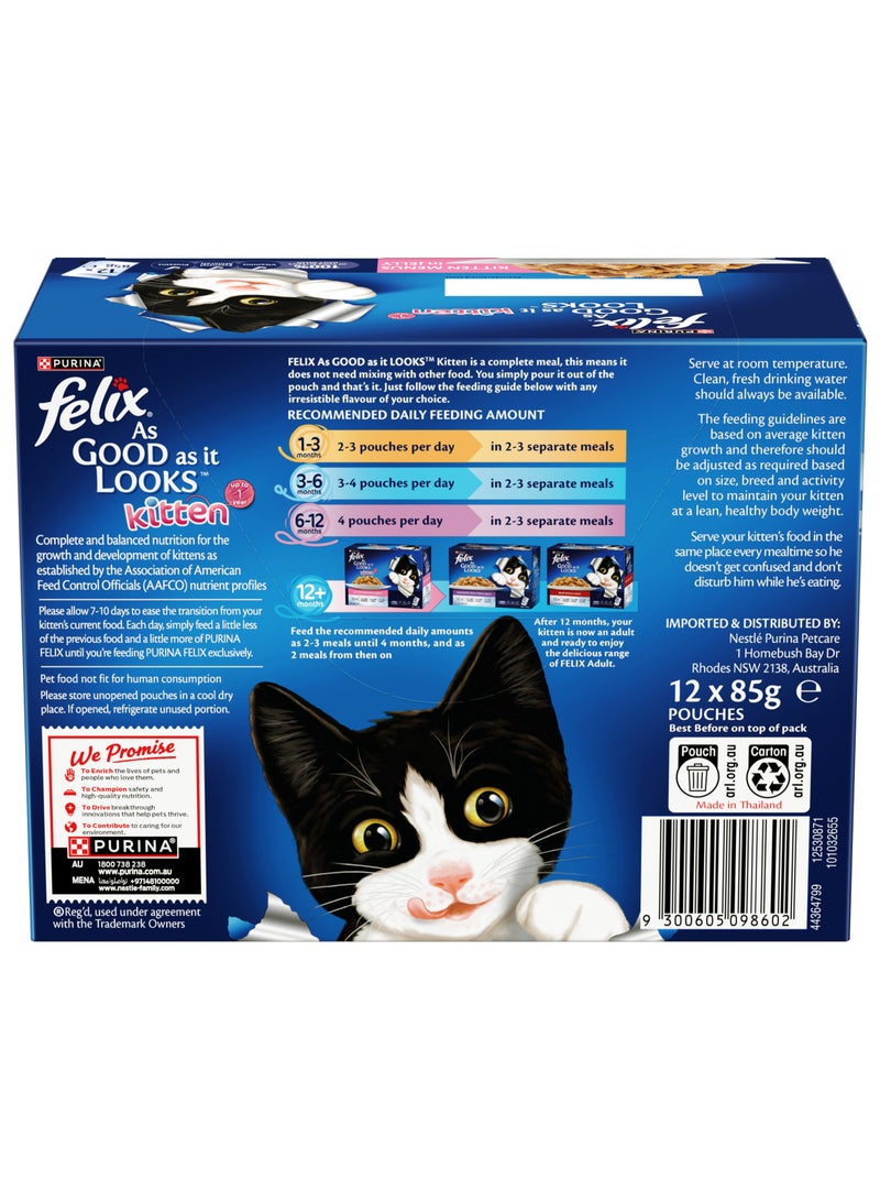 Purina Felix Kitten As Good as it Looks Kitten Menus in Jelly Wet Cat Food 12 x 85g - Image 2