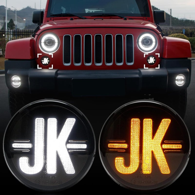 AUYICH LED Turn Signal Lights for Wrangler JK JKU 2007-2017 - 2PCS Daytime Running Lights - Image 1