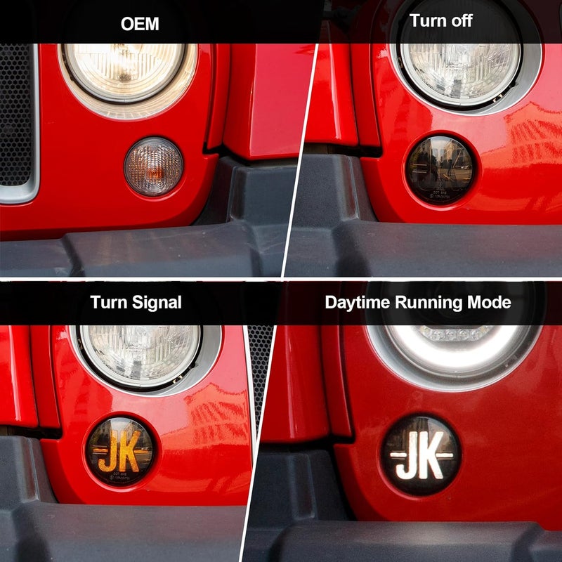 AUYICH LED Turn Signal Lights for Wrangler JK JKU 2007-2017 - 2PCS Daytime Running Lights - Image 2