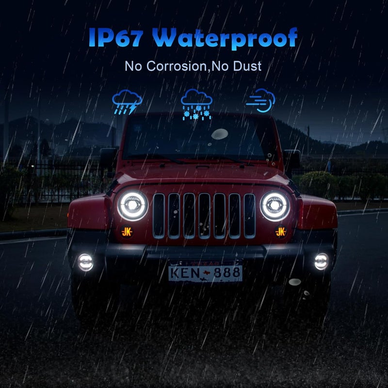 AUYICH LED Turn Signal Lights for Wrangler JK JKU 2007-2017 - 2PCS Daytime Running Lights - Image 5