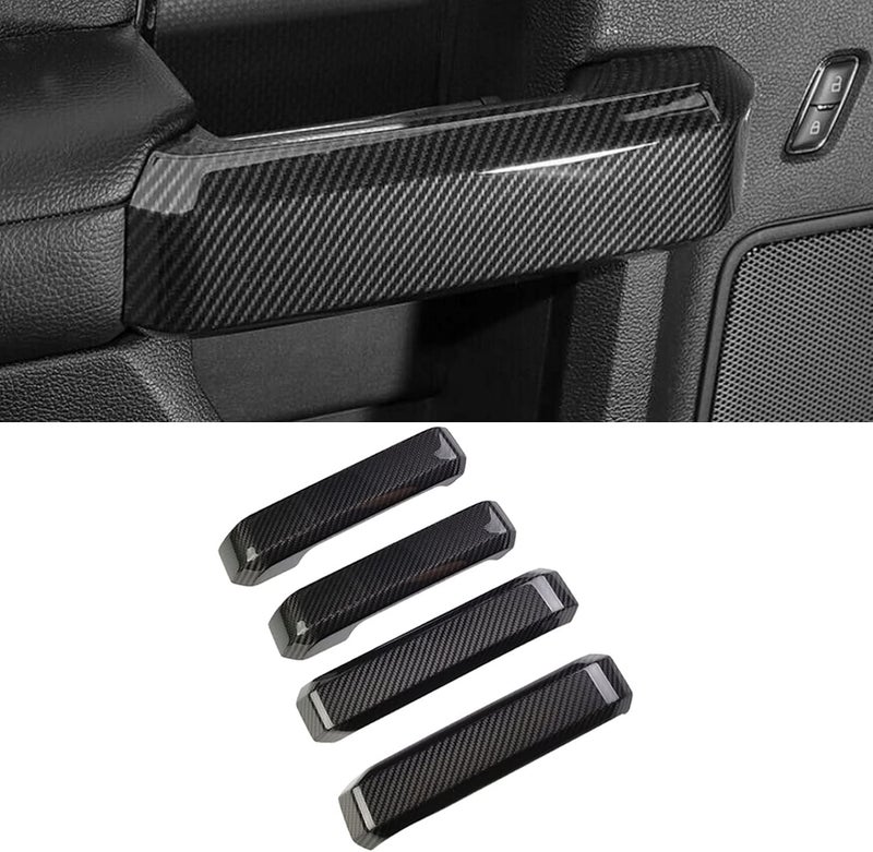 Keptrim for F-150 ABS Carbon Fiber Inner Door Handles Cover Trim for Ford F150 2015 2016 2017 2018 2019 2020 (4pcs) Indoor outdoor all-purpose fit - Image 1