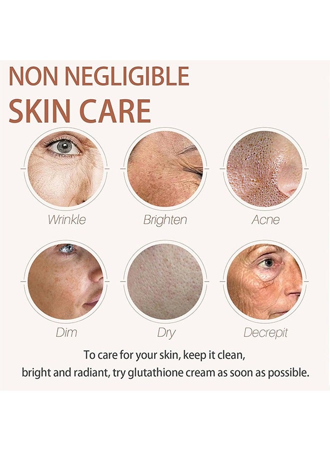 Lanthome Glutathione White Cream, Prevent Aging Moisturizing Skin Brightener Cream, Anti-Wrinkle Face Cream for Women, Dark Spot Remover for Face Light Face Care Cream, Spot Removing Face Cream, 50g - Image 3