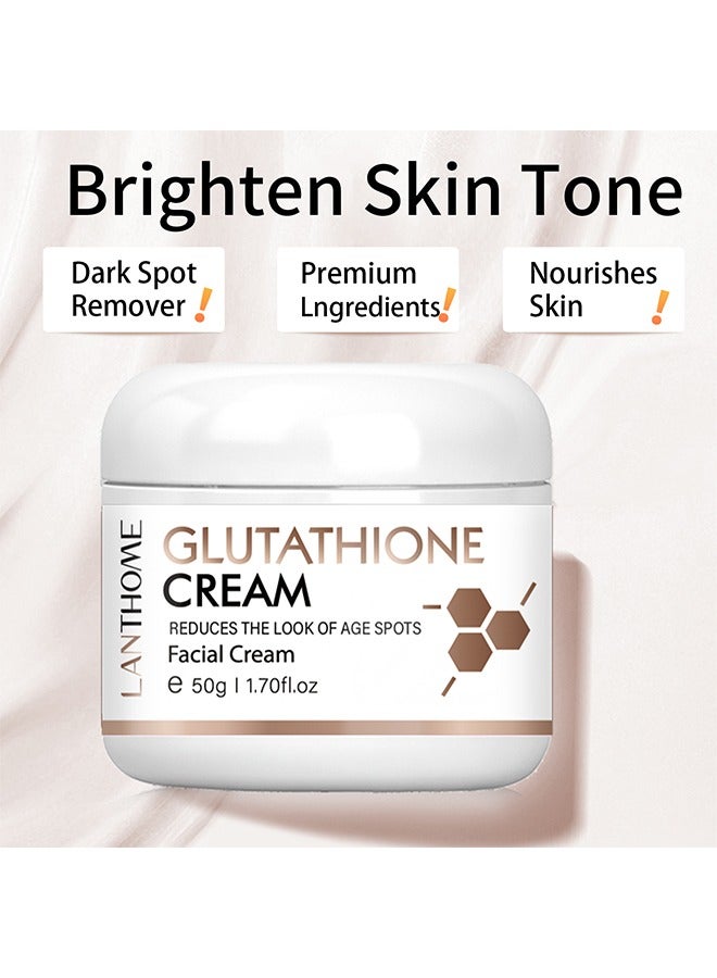 Lanthome Glutathione White Cream, Prevent Aging Moisturizing Skin Brightener Cream, Anti-Wrinkle Face Cream for Women, Dark Spot Remover for Face Light Face Care Cream, Spot Removing Face Cream, 50g - Image 2