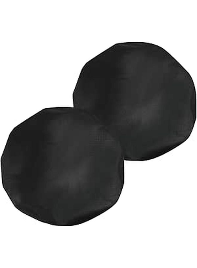 Black Bike Gel Saddle Covers 2PCS Wide Padded Non Slip Rainproof Bicycle Seat - Image 1