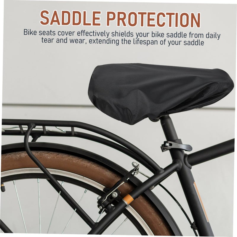 Black Bike Gel Saddle Covers 2PCS Wide Padded Non Slip Rainproof Bicycle Seat - Image 4
