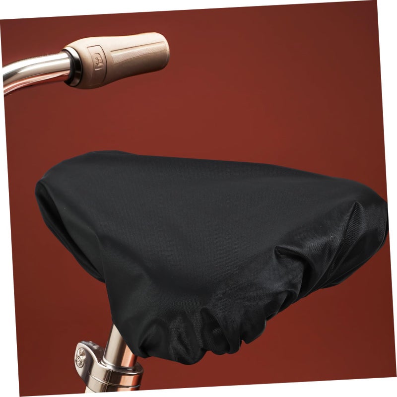Black Bike Gel Saddle Covers 2PCS Wide Padded Non Slip Rainproof Bicycle Seat - Image 5