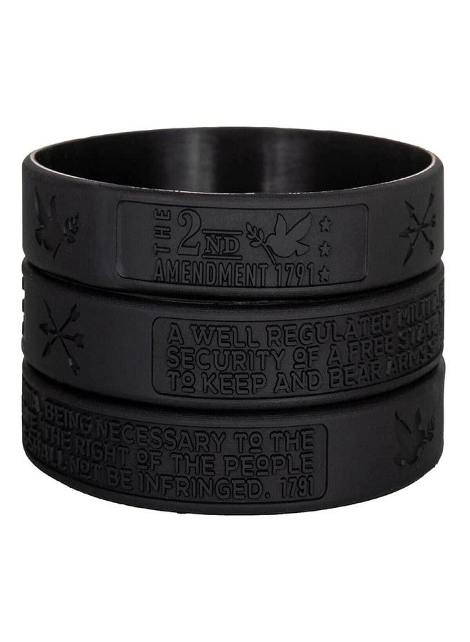 Sainstone The 2nd Amendment 1791 Patriotic Inspirational Silicone Bracelets, Rubber Wristbands Gifts for Patriots, Men, Women, Marine Corps, Army and Sport Fans (Black) - Image 3