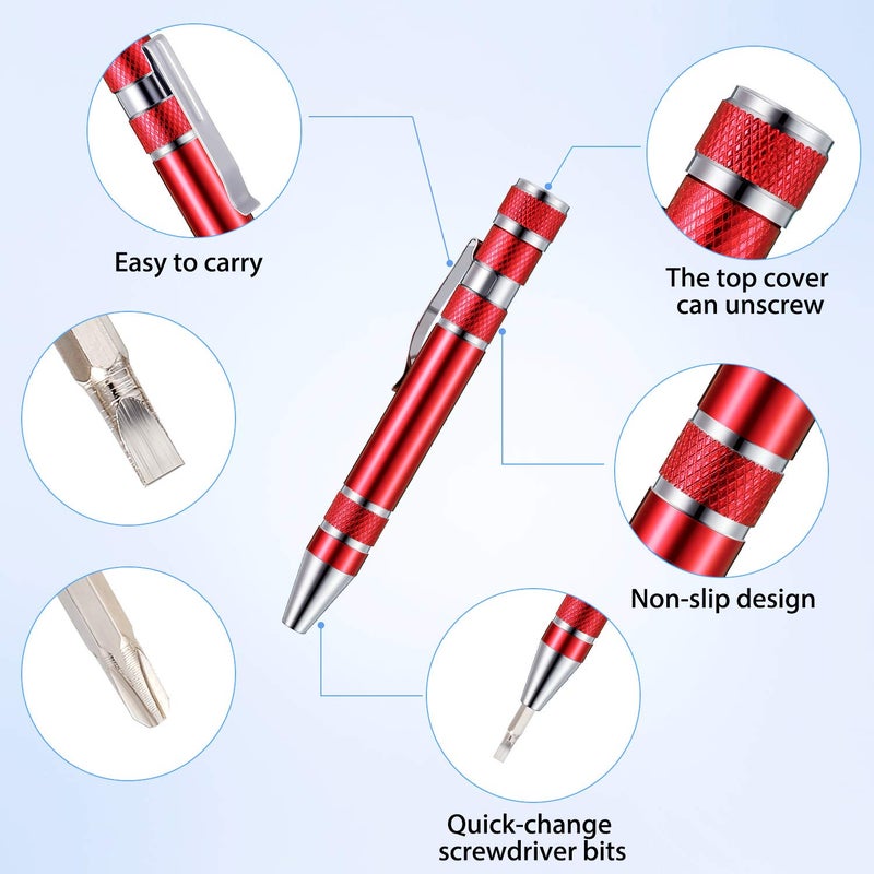 Mudder Mudder Pen Screwdriver Christmas Gifts Multitool Handy Tool 8 in 1 Magnetic Pocket Screwdriver Precision Function for Mini Gadgets(4 Pieces)  - Image 4