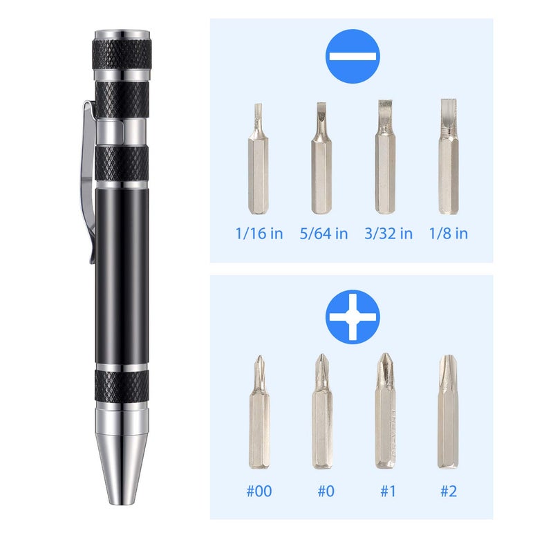 Mudder Mudder Pen Screwdriver Christmas Gifts Multitool Handy Tool 8 in 1 Magnetic Pocket Screwdriver Precision Function for Mini Gadgets(4 Pieces)  - Image 3