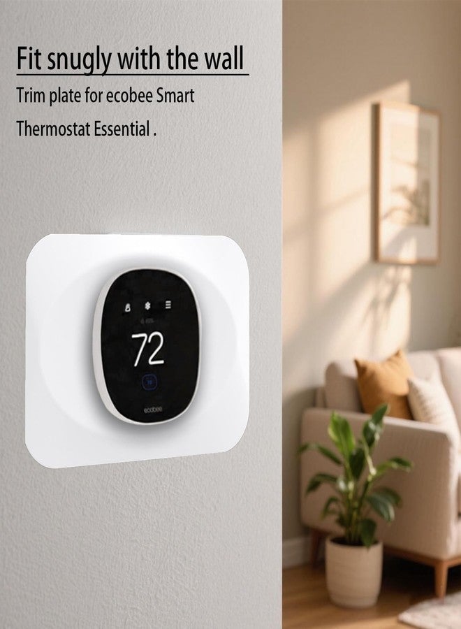 BAOKZZOM Wall Plate Cover Compatible with Ecobee Smart Thermostat Essential, Practical Ecobee Thermostat Trim Kit, Programmable WiFi Thermostat Accessory (Pure White) - Image 5