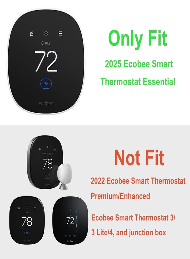 BAOKZZOM Wall Plate Cover Compatible with Ecobee Smart Thermostat Essential, Practical Ecobee Thermostat Trim Kit, Programmable WiFi Thermostat Accessory (Pure White) - Image 2