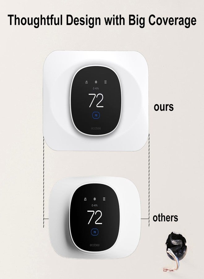 BAOKZZOM Wall Plate Cover Compatible with Ecobee Smart Thermostat Essential, Practical Ecobee Thermostat Trim Kit, Programmable WiFi Thermostat Accessory (Pure White) - Image 4