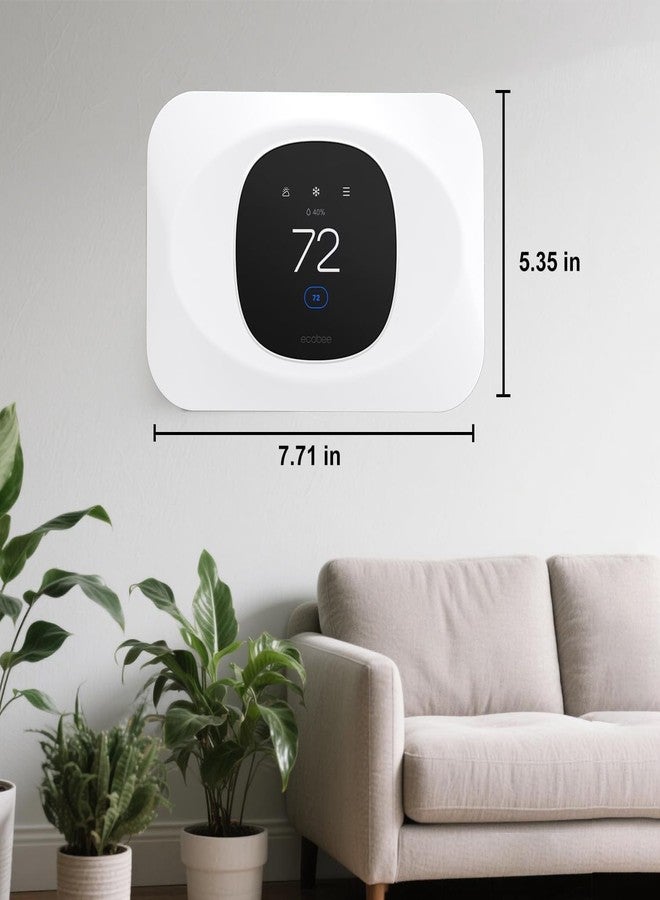 BAOKZZOM Wall Plate Cover Compatible with Ecobee Smart Thermostat Essential, Practical Ecobee Thermostat Trim Kit, Programmable WiFi Thermostat Accessory (Pure White) - Image 3