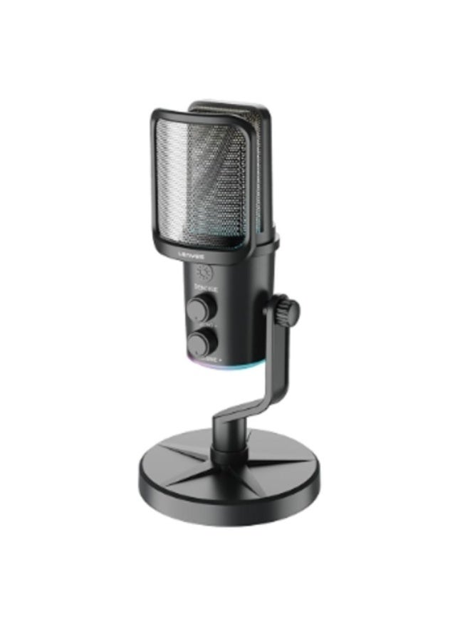 LENYES SL01 USB Condenser Microphone with RGB for Streaming Gaming Recording - Image 1