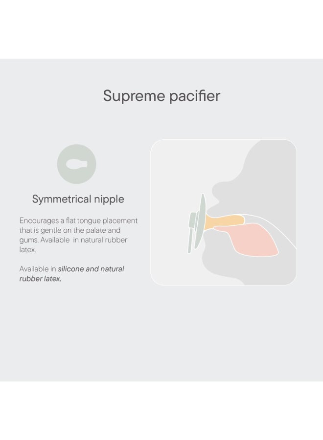 BIBS Pack of 2 Supreme Soother, Bpa Free Dummy Pacifier, Symmetrical Silicone, Size 1 (0 - 6 Months ), Woodchuck/Blush - Image 4