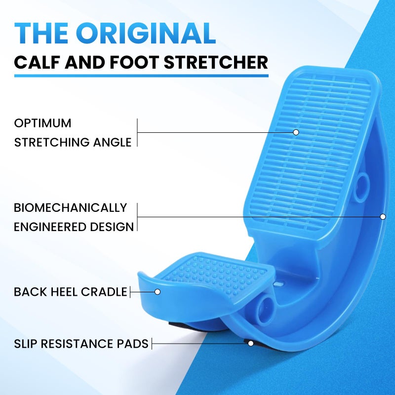 JIURUN Calf Stretcher and Foot Rocker for Plantar Fasciitis - Leg Stretching Strap, Hamstring and Calf Stretcher, Suitable for Stretching Legs and Thighs (Blue) - Image 2