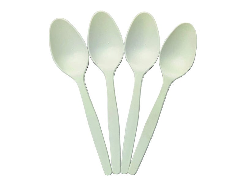G1 Biodegradable Cornstarch Spoons, 160 mm, Natural White, Pack of 50 - Image 1