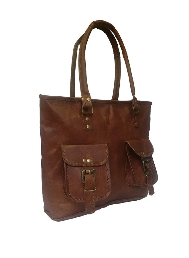 Madosh, Women's Genuine Leather Top Handle Bag Vintage Handmade Medium Purse Tote Shoulder Brown Gifts Handbags - Image 1