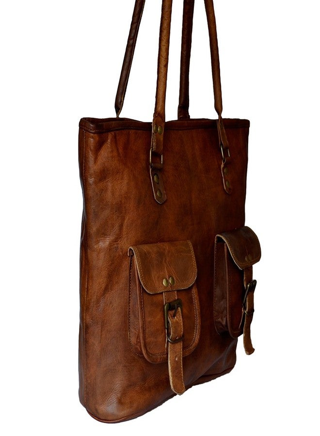 Madosh, Women's Genuine Leather Top Handle Bag Vintage Handmade Medium Purse Tote Shoulder Brown Gifts Handbags - Image 3