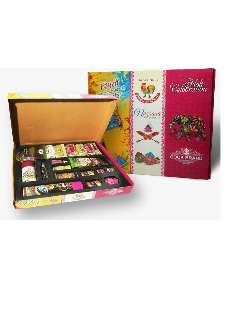 Cock Brand Nazrana holi Gulal and color Set 