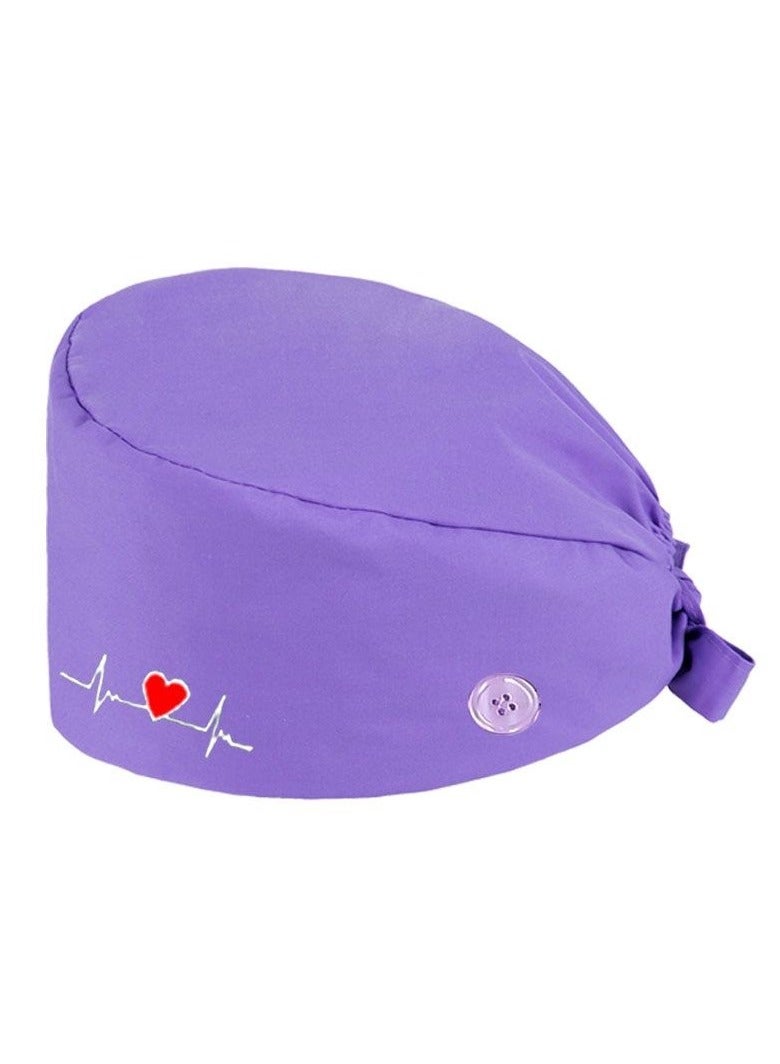 Generic 2 Pack Surgical Caps, Unisex Dental Stomatologist Operating Room Nurse Caps, Adjustable Elastic Nursing Caps with ons and Sweatband, Fluffy Cotton Hats (Purple)  - Image 2