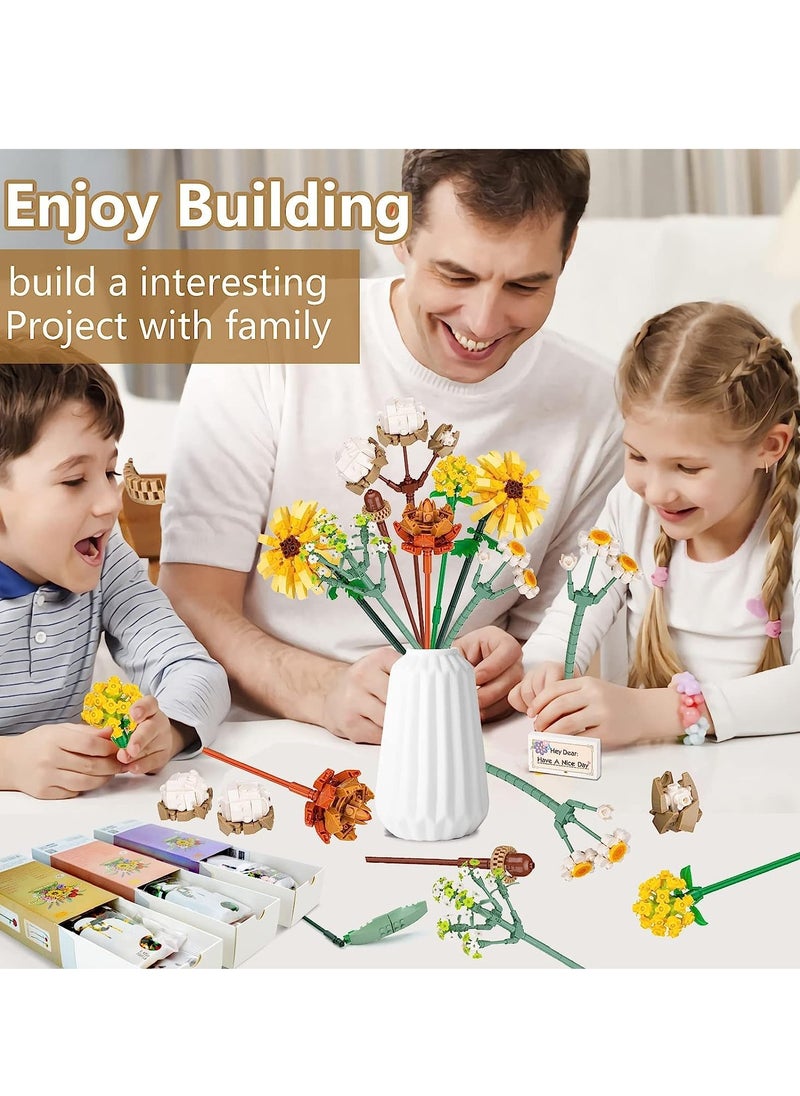 SYOSI Flowers Bouquet Building Kit, Artificial Flower Blocks Set Toy for Adults, Creative Botanical Collection for Home Decor, Birthday Gifts for Girls  - Image 2