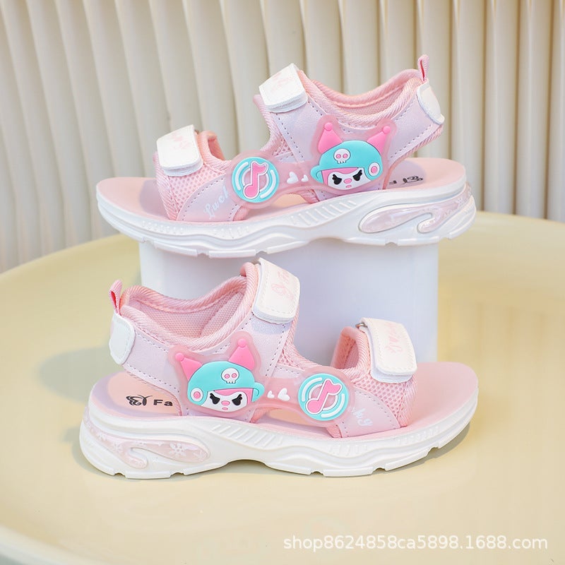 Girls' Open-Toe Sandals 2025 Soft Sole Non-Slip Fashionable All-Match Sports Casual Beach Shoes For Middle And Big Children - Image 2
