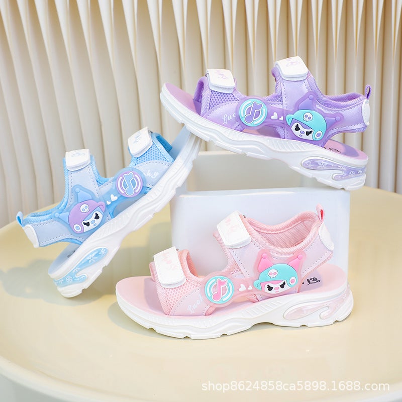 Girls' Open-Toe Sandals 2025 Soft Sole Non-Slip Fashionable All-Match Sports Casual Beach Shoes For Middle And Big Children - Image 5