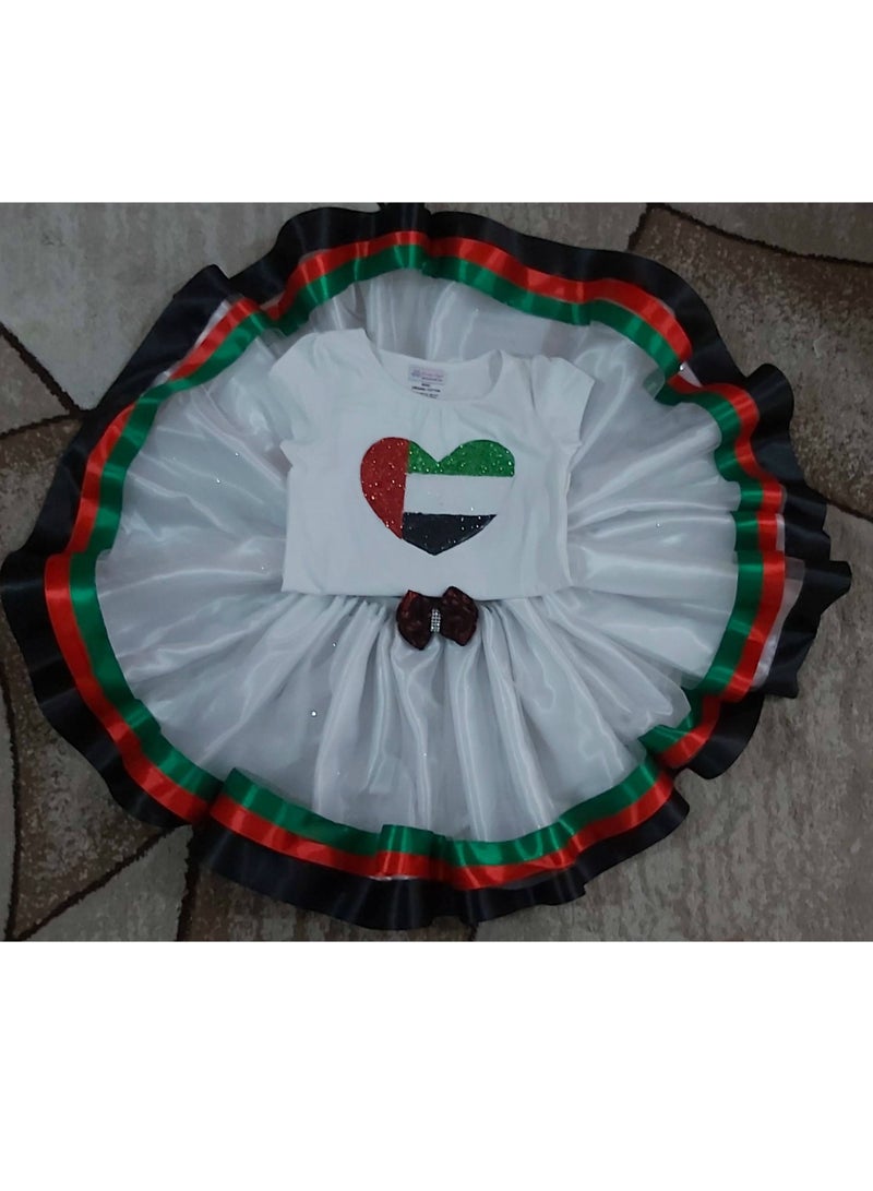 داديز أنجل تي شيرت يوم العلم الوطني الإماراتي وتنورة توتو للبنات - Image 4