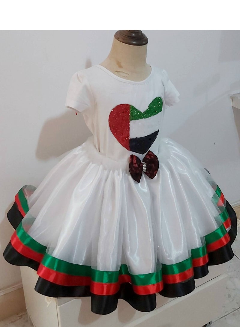 داديز أنجل تي شيرت يوم العلم الوطني الإماراتي وتنورة توتو للبنات - Image 3