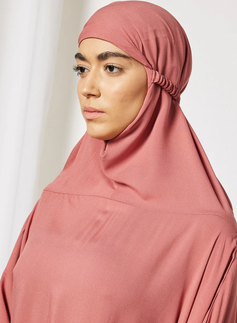 Hayat Praying Dress In Plain Colour With Attached Veil