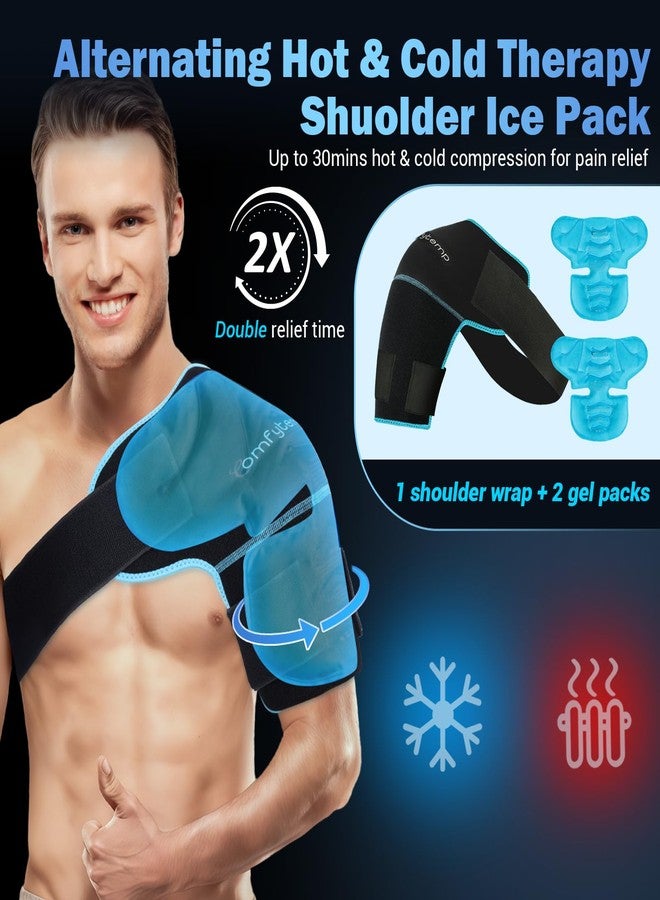 Comfytemp Shoulder Ice Pack Wrap Shoulder Brace Compression Sleeve for Shoulders Pain Relief, 2 Gel Ice Packs for Injuries Reusable, Cold Therapy for Rotator Cuff Recovery, Fathers Day Dad Gifts Men - Image 4