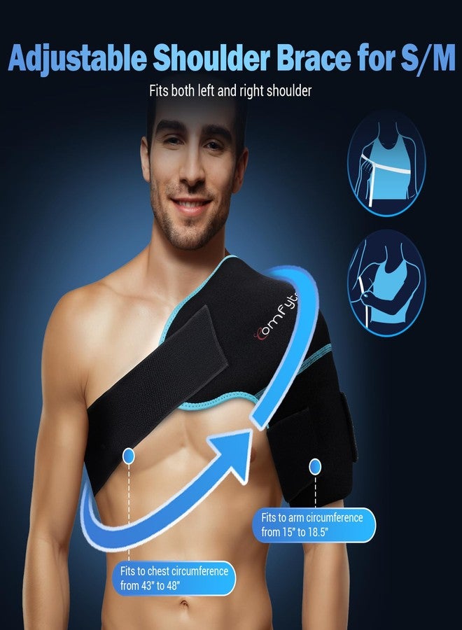 Comfytemp Shoulder Ice Pack Wrap Shoulder Brace Compression Sleeve for Shoulders Pain Relief, 2 Gel Ice Packs for Injuries Reusable, Cold Therapy for Rotator Cuff Recovery, Fathers Day Dad Gifts Men - Image 3