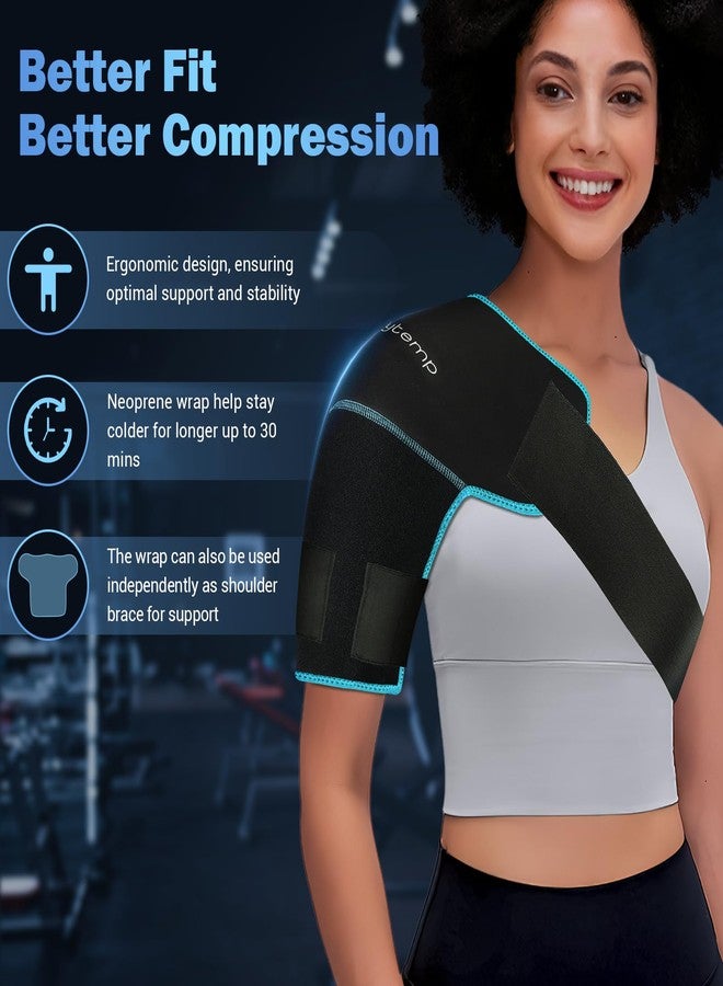 Comfytemp Shoulder Ice Pack Wrap Shoulder Brace Compression Sleeve for Shoulders Pain Relief, 2 Gel Ice Packs for Injuries Reusable, Cold Therapy for Rotator Cuff Recovery, Fathers Day Dad Gifts Men - Image 5