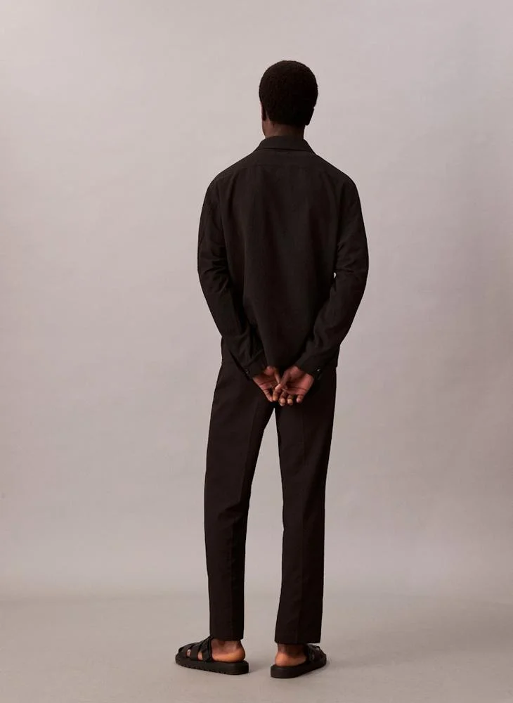 CALVIN KLEIN Long Sleeve Seersucker Shirt Jacket