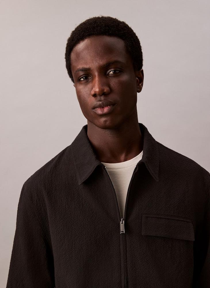 CALVIN KLEIN Long Sleeve Seersucker Shirt Jacket - Image 4