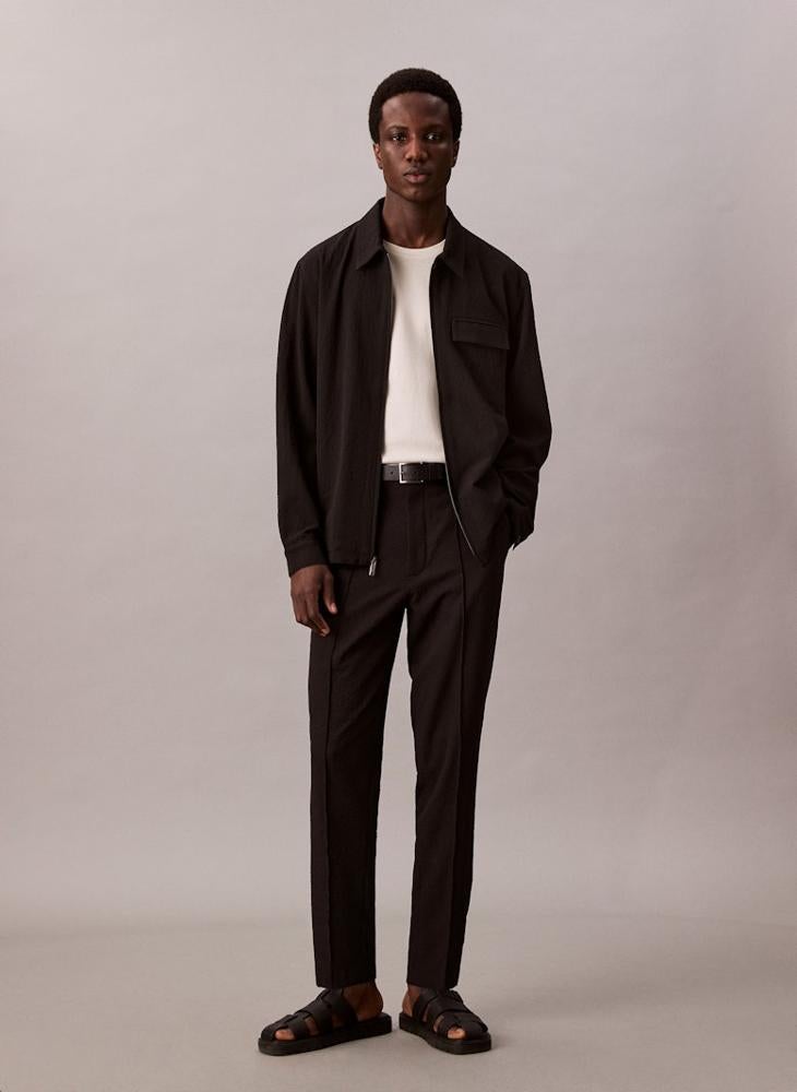 CALVIN KLEIN Long Sleeve Seersucker Shirt Jacket - Image 5