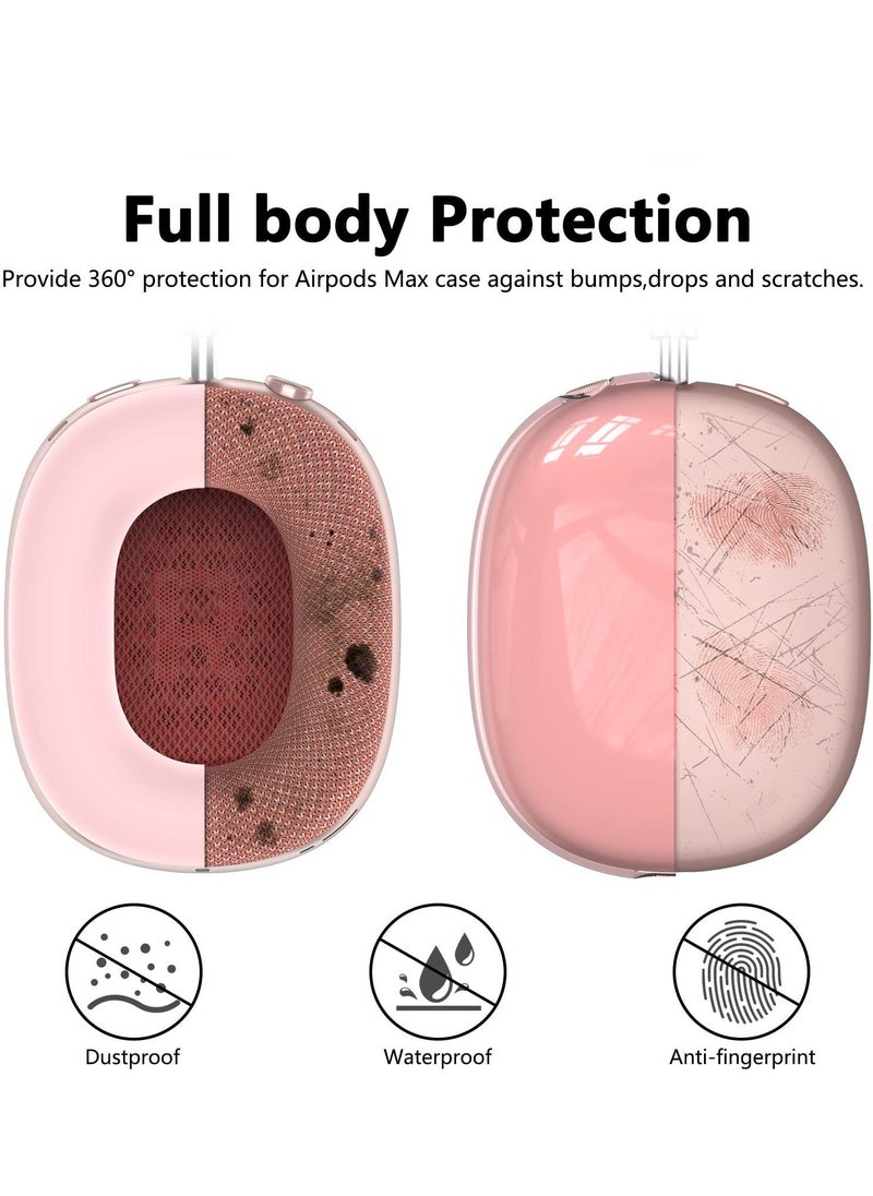Generic - Silicone Cases Suitable for Apple AirPods Max 3-in-1 Headphones Anti-Scratch Clear Soft TPU Ear Cups Cover Headband Cover and Ear Pad Protector Case Skin Accessories (Pink) - Image 1
