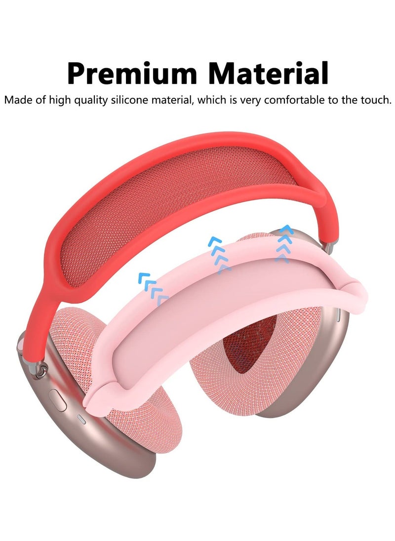 Generic - Silicone Cases Suitable for Apple AirPods Max 3-in-1 Headphones Anti-Scratch Clear Soft TPU Ear Cups Cover Headband Cover and Ear Pad Protector Case Skin Accessories (Pink) - Image 1