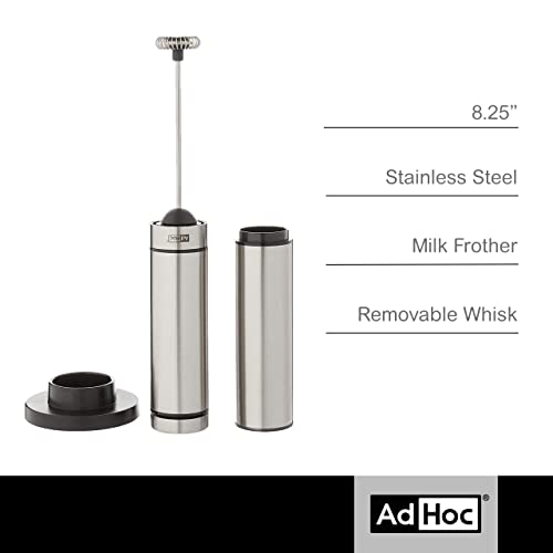AdHoc Rapido Milk and Sauce Frother - Battery Operated Frother for Coffee, Matcha & More - Handheld Drink Blender - Stainless Steel Accessory with Case - Tiny Mixer with Removable Whisk - Image 2