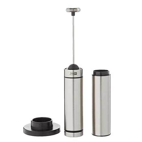 AdHoc Rapido Milk and Sauce Frother - Battery Operated Frother for Coffee, Matcha & More - Handheld Drink Blender - Stainless Steel Accessory with Case - Tiny Mixer with Removable Whisk - Image 1