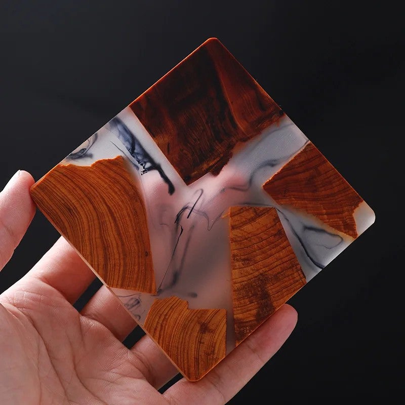 Y&D Resin Art Coasters – Handmade Bar Coasters Set of 4, Waterproof & Heat Resistant Drink Coasters for Home, Kitchen, and Party Decor - Image 5