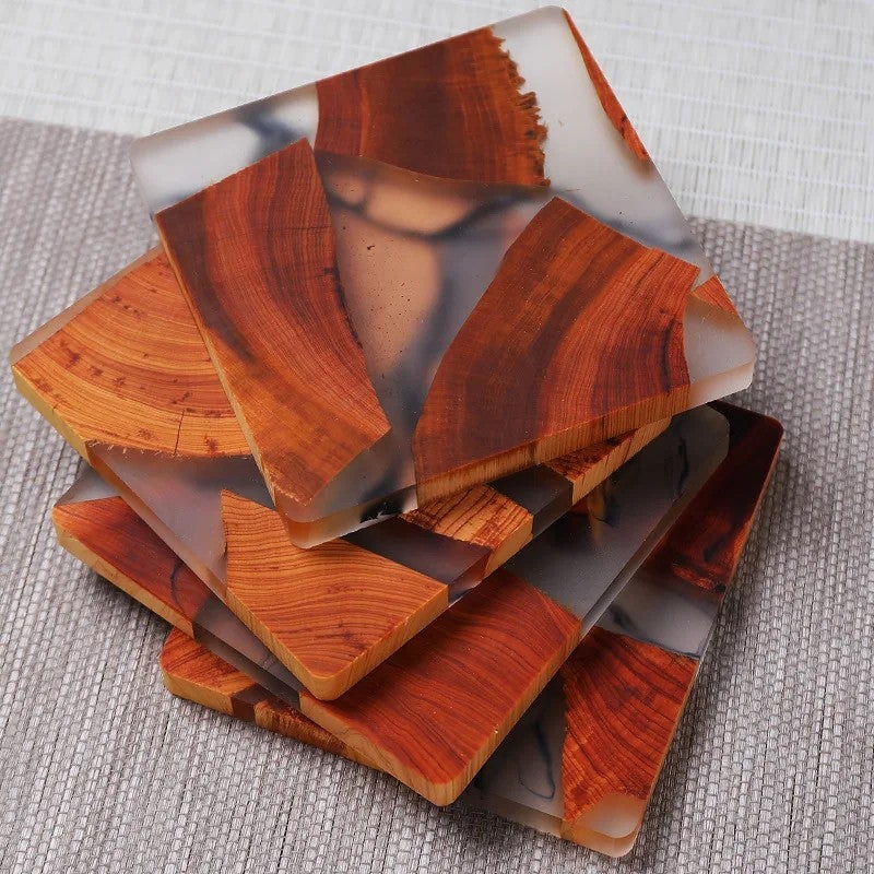 Y&D Resin Art Coasters – Handmade Bar Coasters Set of 4, Waterproof & Heat Resistant Drink Coasters for Home, Kitchen, and Party Decor - Image 3