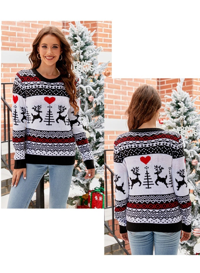 NIBEMINENT Jacquard Casual Pullover Christmas Sweater for Women – Cozy Lazy Style Autumn/Winter European-American Knit Top - Image 2