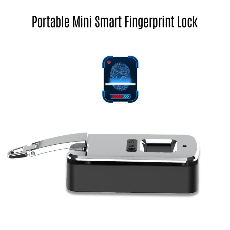 Fingerprint Padlock Dark Gray: High-tech Fingerprint Sensor 1-Touch Unlock - Durable Zinc Alloy & PC Construction Fingerprint Lock for Home Outdoor Suitcase Backpack Use - Image 3