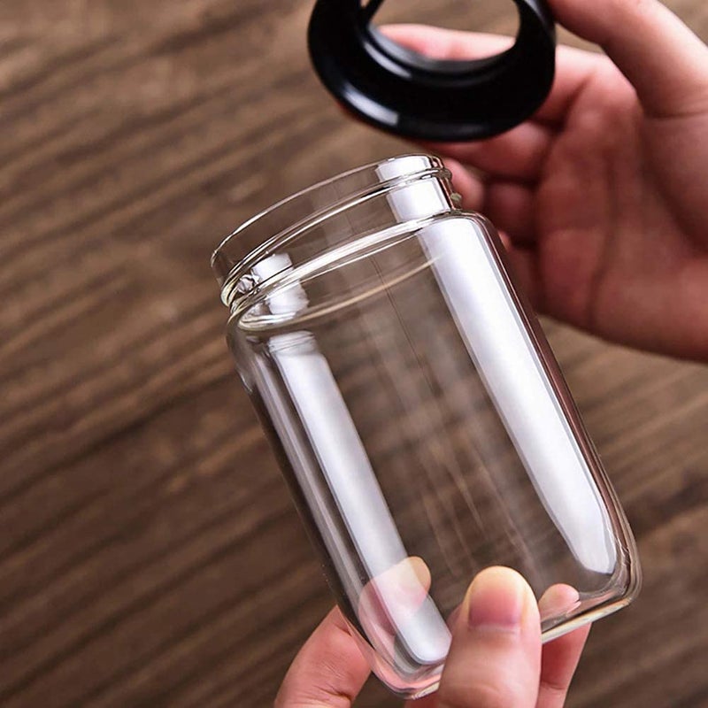 LOCANS Borosilicate Glass Kitchen Spice Condiment Jars Seasonning Box Jar with Spoon and Olive Oil Bottle with Brush BrushHoney Pack of 2 - Image 4