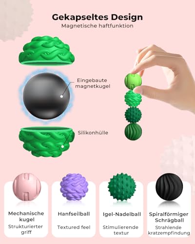XYOFUN 8Pcs Silicone Magnetic Fidget Toys Silicone Sensory Ball Textured Sensory Stress Relief Balls Desk Toy for Office Home Cool for Men Women Age 14 Pink - Image 5