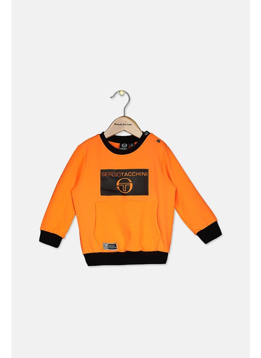 Sergio Tacchini - Toddler Boys Long Sleeve Top, Orange and Black - Image 1
